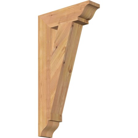 Ekena Millwork Traditional Traditional Smooth Bracket, Western Red Cedar, 3 1/2"W x 14"D x 26"H BKT04X14X26TRA01SWR